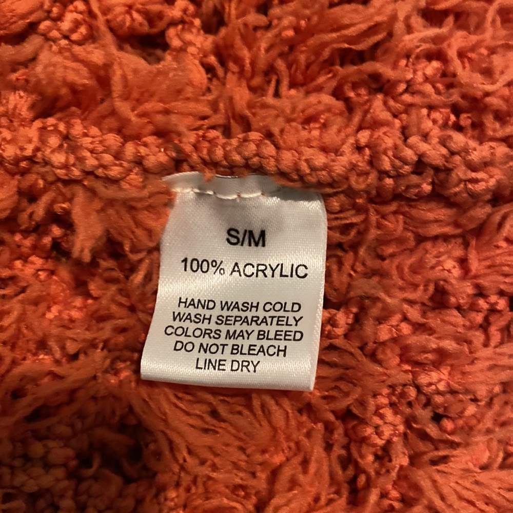 Elysia| Burnt Orange Shaggy Knit Cropped Cardigan | Small/Medium | NWOT - Picture 6 of 6
